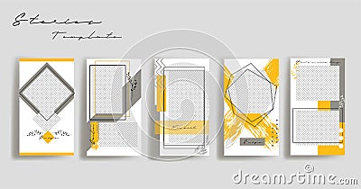 Design backgrounds for social media banner.Set of instagram stories frame templates.Vector cover. Vector Illustration